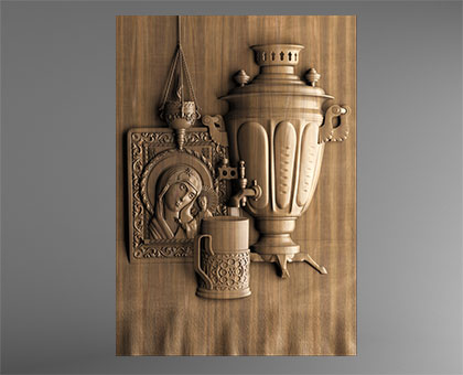 Panel Tea drinking, 3d models (stl)