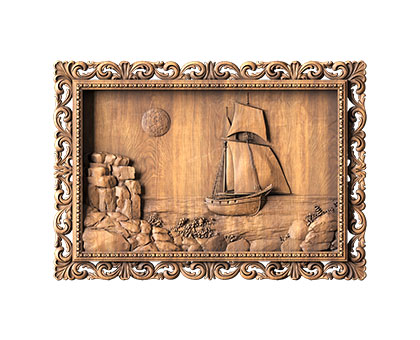 Panel Sailing ship, 3d models (stl)