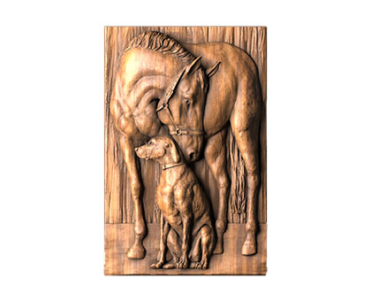 Panel horse and dog, 3d models (stl)