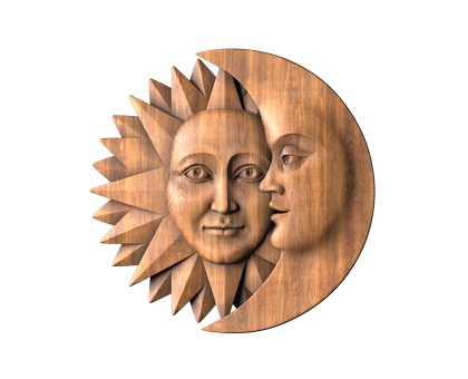 Panel with sun and moon, 3d models (stl)