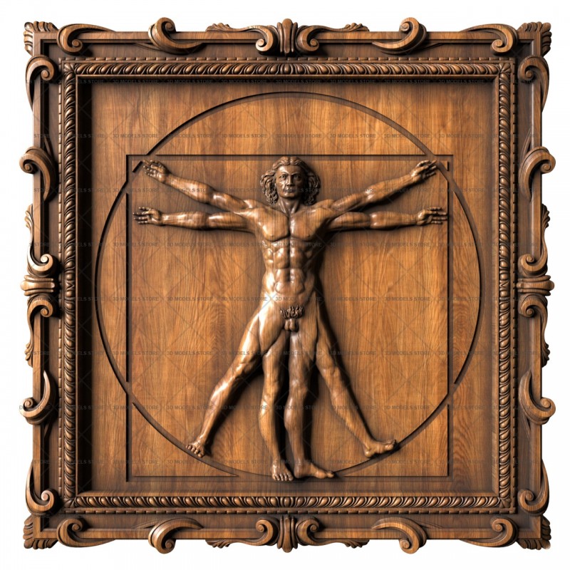 Vitruvian man Leonardo DaVinci, 3d models (stl)