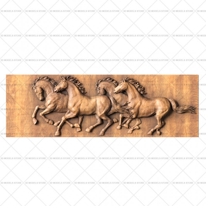 Panel Horses, 3d models (stl)