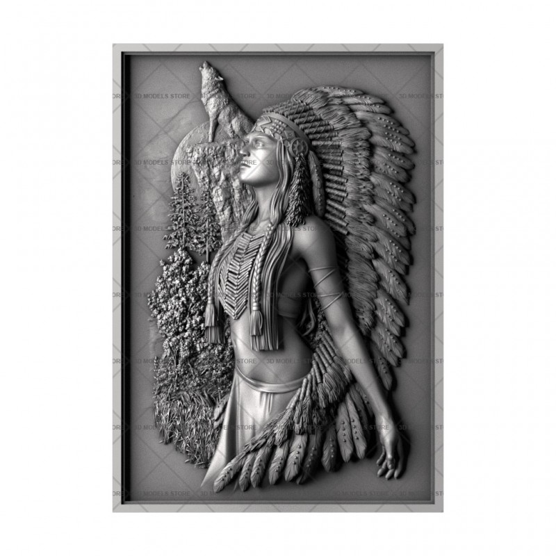 Panel Indian, 3d models (stl)