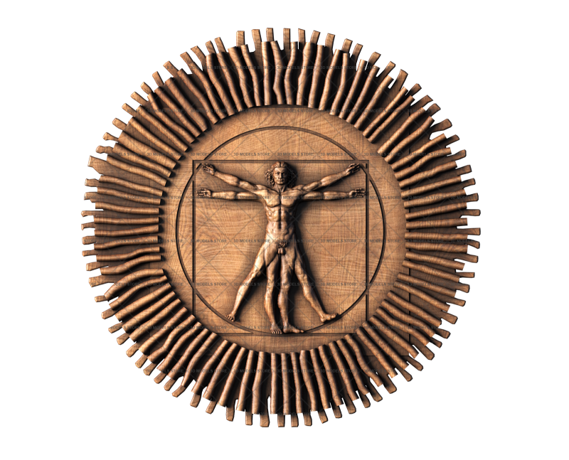 Panel Vitruvian Man, 3d models (stl)