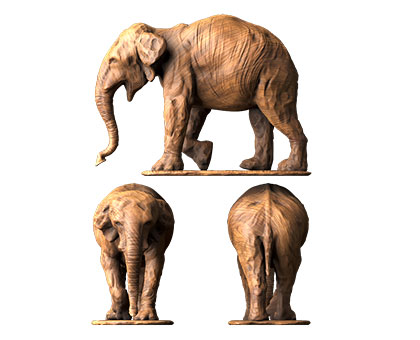 Elephant sculpture, 3d models (stl)