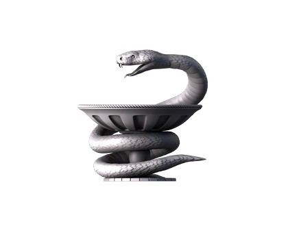 Sculpture of a snake and a bowl (medicine), 3d models (stl)