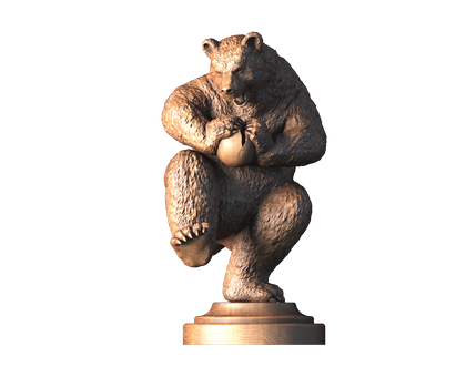 Angry Bear Statue, 3d models (stl)