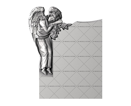 Monument with an angel, 3d models (stl)