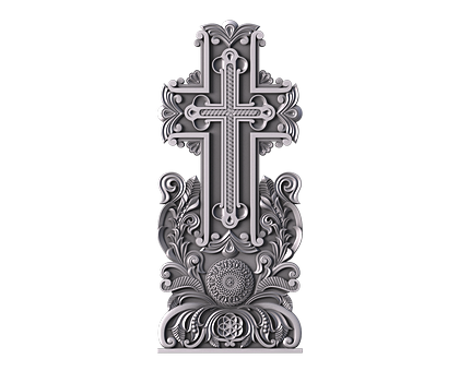 Monument with a cross, 3d models (stl)