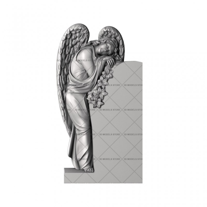 Memorial with an angel, 3d models (stl)