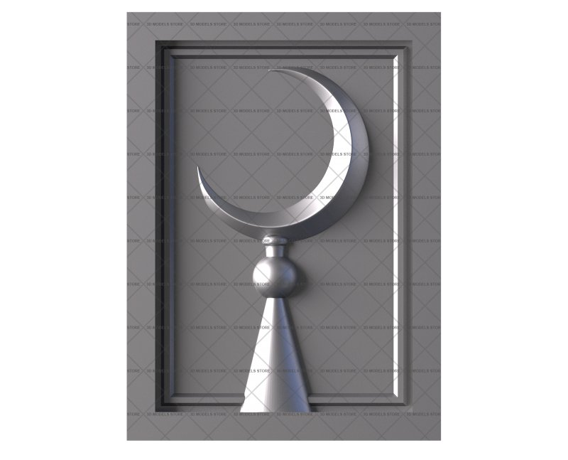 Monument with a crescent moon, 3d models (stl)