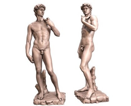 Michelangelos David, 3d models (stl)