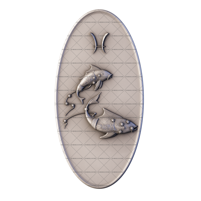 Zodiac sign - Pisces, 3d models (stl)