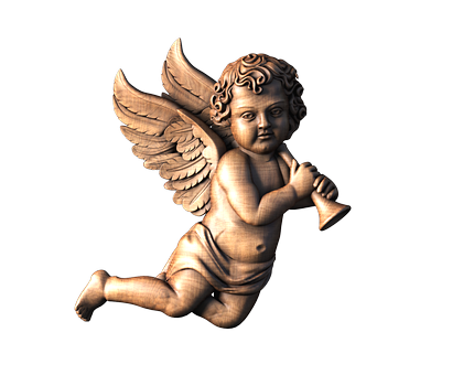 Angel with a pipe, 3d models (stl)