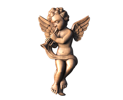 Angel with a pipe, 3d models (stl)