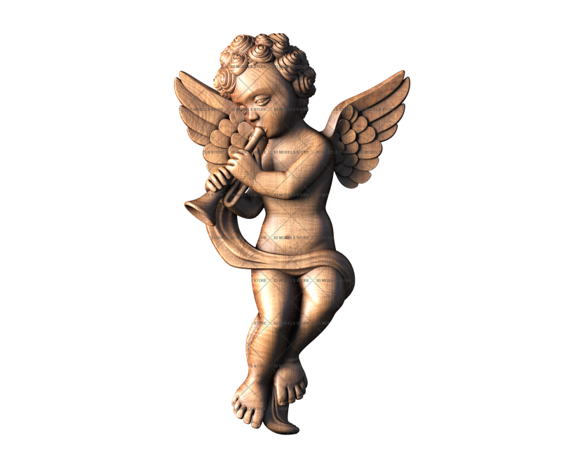 Angel with a pipe, 3d models (stl)