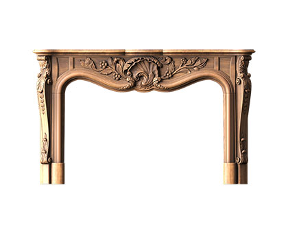 Fireplace with carved elements, 3d models (stl)