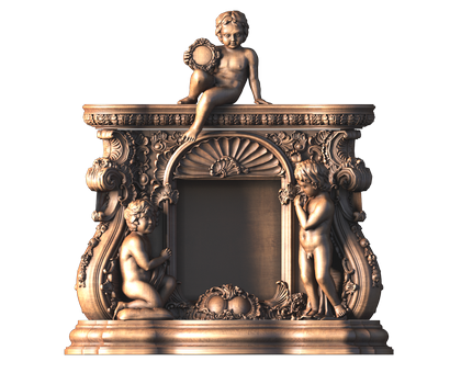 Fireplace Baroque, 3d models (stl)