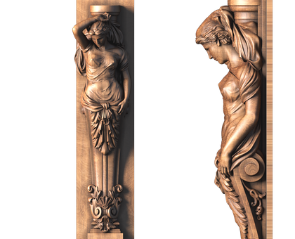 Corbel Caryatid sculpture, 3d models (stl)