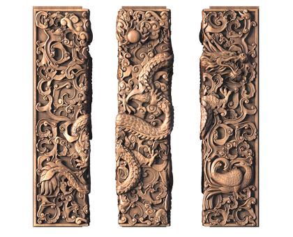 Pillar with a dragon, 3d models (stl)