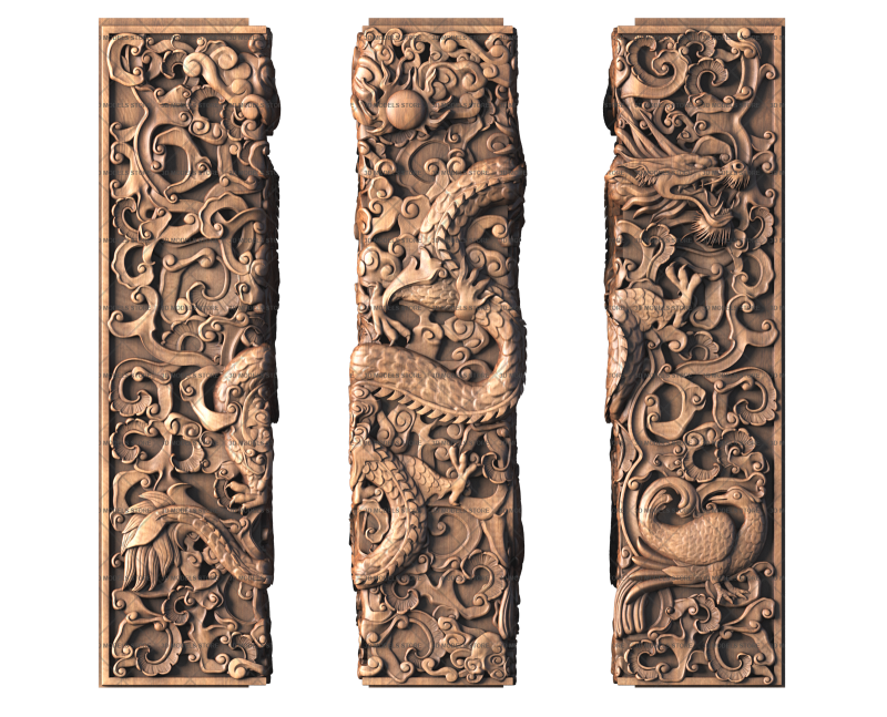 Pillar with a dragon, 3d models (stl)