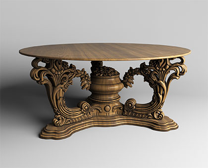 Table with carved legs, 3d models (stl)