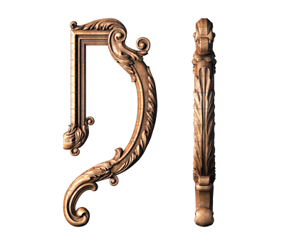 Handle carved, 3d models (stl)