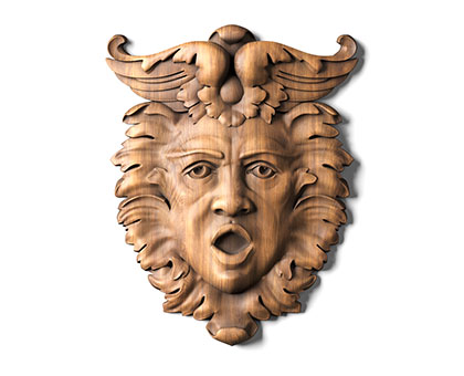 Mascaron Baroque, 3d models (stl)