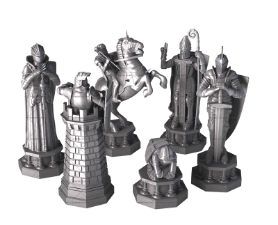 Medieval Knights Chess Set, 3d models (stl)