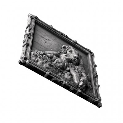 Panel lion with a lamb, 3d models (stl)