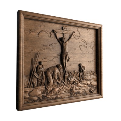 Bas-relief of Calvary, 3d models (stl)